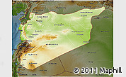 Physical 3D Map of Syria, darken