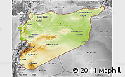 Physical 3D Map of Syria, desaturated