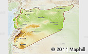 Physical 3D Map of Syria, lighten