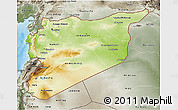 Physical 3D Map of Syria, semi-desaturated, land only