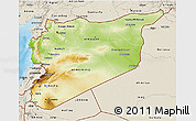 Physical 3D Map of Syria, shaded relief outside