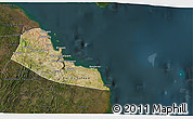 Satellite 3D Map of Dar-Es-Salaam, darken