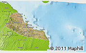 Satellite 3D Map of Dar-Es-Salaam, physical outside