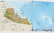 Satellite 3D Map of Dar-Es-Salaam, shaded relief outside