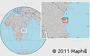 Gray Location Map of Dar-Es-Salaam