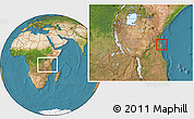 Satellite Location Map of Dar-Es-Salaam, within the entire country