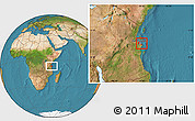 Satellite Location Map of Dar-Es-Salaam