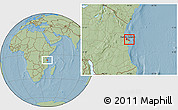 Savanna Style Location Map of Dar-Es-Salaam, hill shading