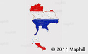 Flag 3D Map of Thailand