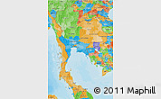 Political 3D Map of Thailand