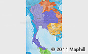 Political Shades 3D Map of Thailand