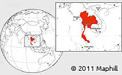 Blank Location Map of Thailand