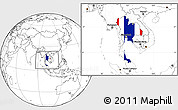 Flag Location Map of Thailand, blank outside