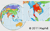 Political Location Map of Thailand