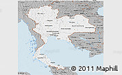 Gray Panoramic Map of Thailand