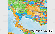 Political Panoramic Map of Thailand