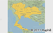 Savanna Style Panoramic Map of Thailand