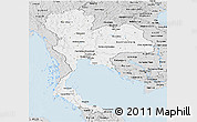 Silver Style Panoramic Map of Thailand