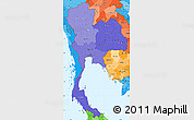 Political Shades Simple Map of Thailand