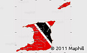 Flag Simple Map of Trinidad and Tobago