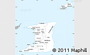 Gray Simple Map of Trinidad and Tobago