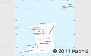 Silver Style Simple Map of Trinidad and Tobago