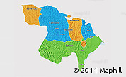 Political 3D Map of Masaka, cropped outside