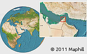 Satellite Location Map of Ajman