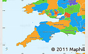 Political Simple Map of South West