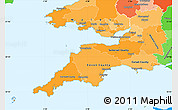 Political Shades Simple Map of South West