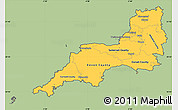 Savanna Style Simple Map of South West, cropped outside