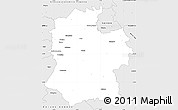 Silver Style Simple Map of Wiltshire County