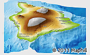 Physical Panoramic Map of Hawaii County