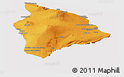 Political Panoramic Map of Hawaii County, cropped outside