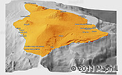 Political Panoramic Map of Hawaii County, desaturated