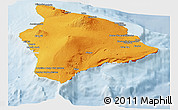 Political Panoramic Map of Hawaii County, lighten