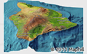 Satellite Panoramic Map of Hawaii County