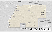 Shaded Relief 3D Map of Beauregard Parish, desaturated