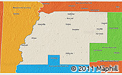 Shaded Relief 3D Map of Beauregard Parish, political outside