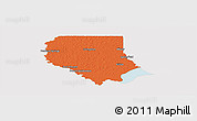 Political Panoramic Map of Livingston Parish, cropped outside