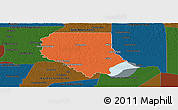 Political Panoramic Map of Livingston Parish, darken