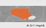 Political Panoramic Map of Livingston Parish, desaturated