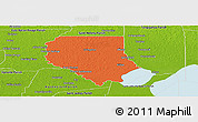 Political Panoramic Map of Livingston Parish, physical outside