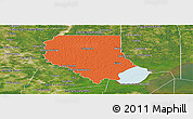 Political Panoramic Map of Livingston Parish, satellite outside