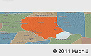 Political Panoramic Map of Livingston Parish, semi-desaturated