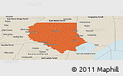 Political Panoramic Map of Livingston Parish, shaded relief outside