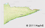 Physical 3D Map of Cook County, cropped outside