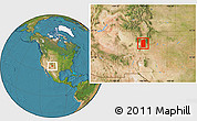 Satellite Location Map of Santa Fe County