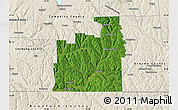 Satellite Map of Tioga County, shaded relief outside