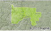 Physical 3D Map of Scioto County, semi-desaturated